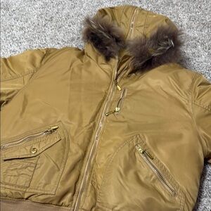 Fitzright  Down Hooded Jacket with Fur Trim